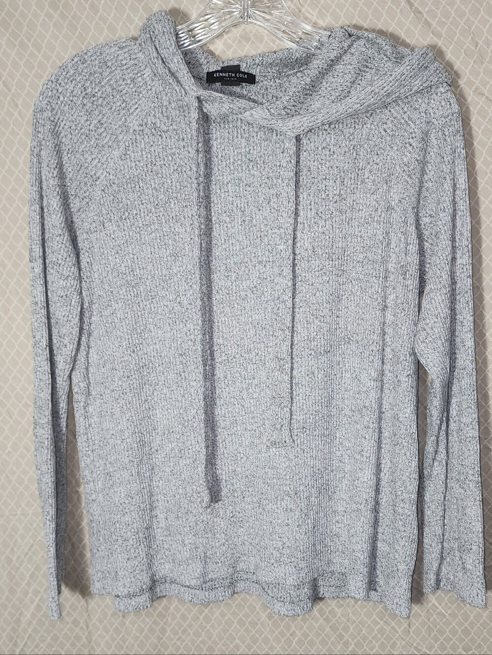 Kenneth Cole New York Hooded Sweater Jacket Gray Lightweight Womens Size M